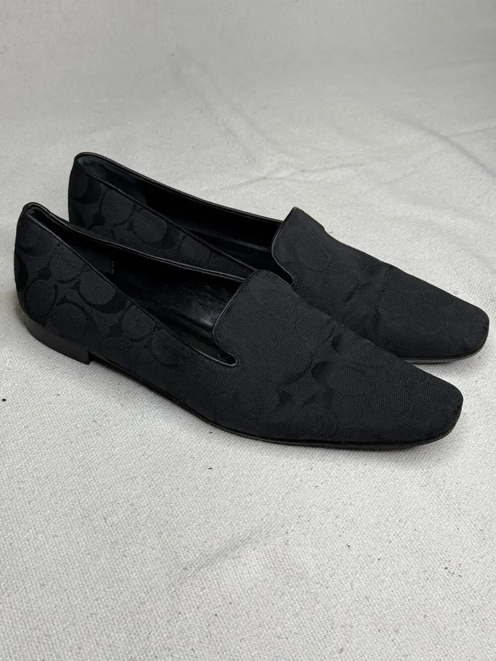 Coach Black Signature Jacquard Slip On Loafer US Size 9.5 B